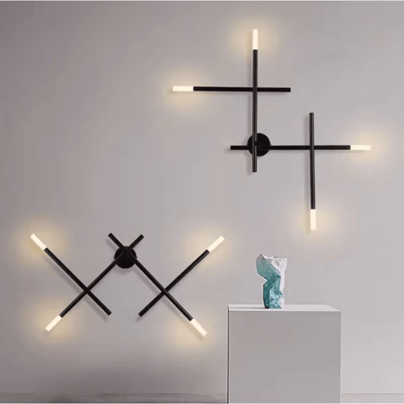 Nordic Cross Line LED Wall Lamp Minimalist Modern Sconce Light For Living Room Bedroom 0