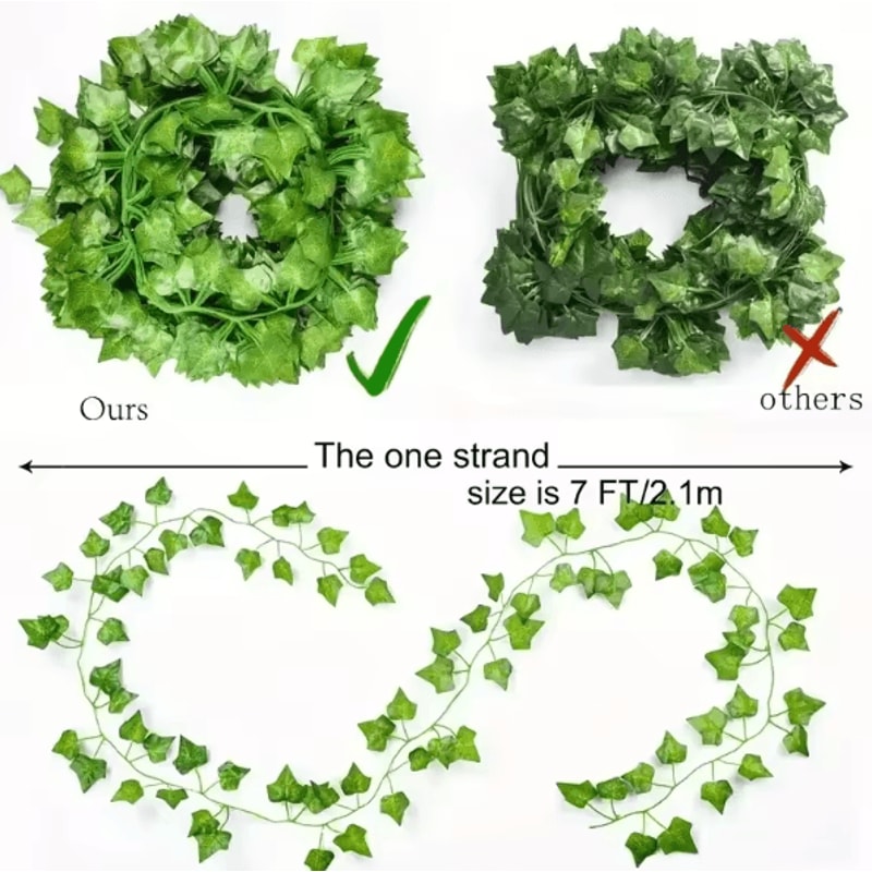 10PCS Artificial Ivy Leaf Garland Hanging Greenery Vines For Home Event Decor 3