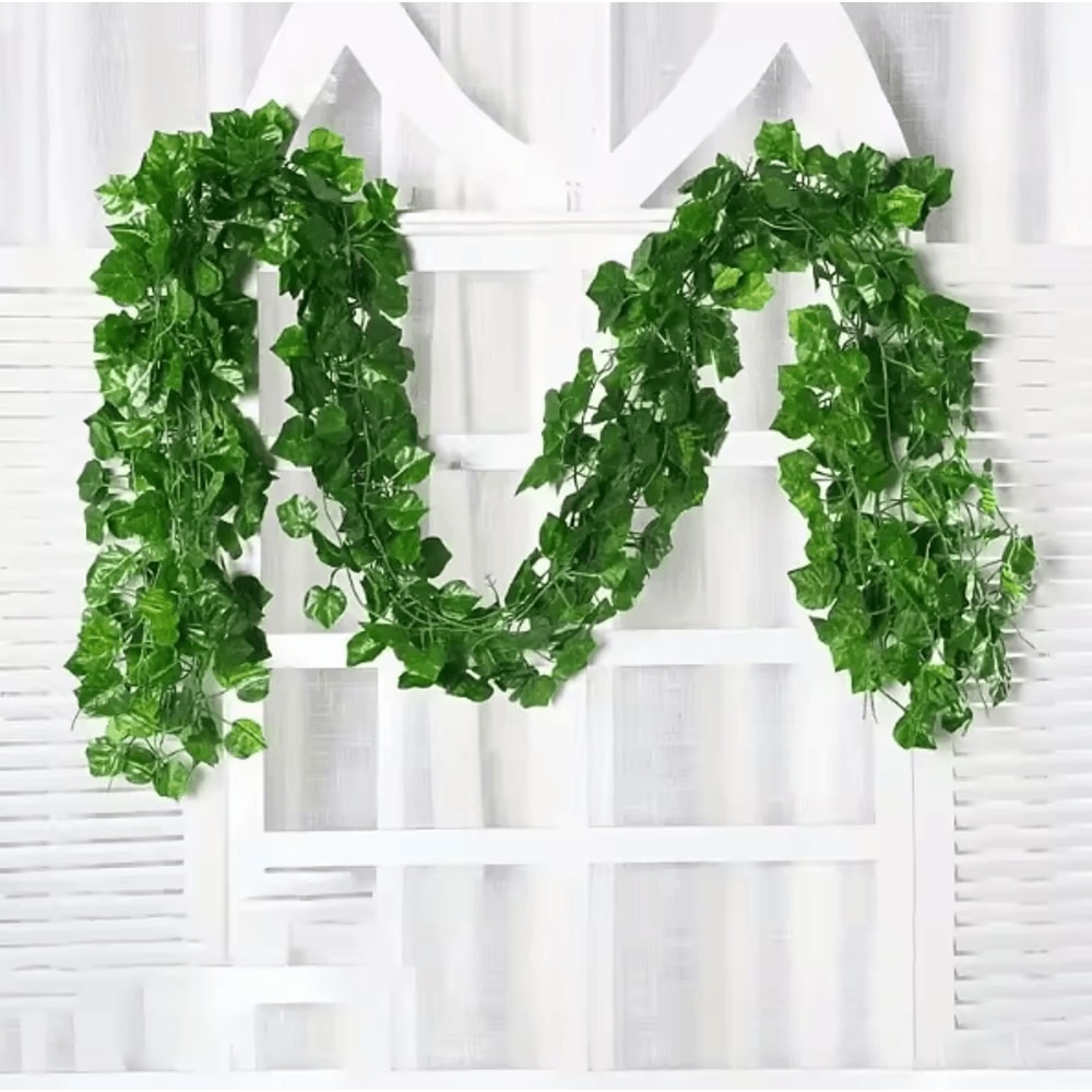 10PCS Artificial Ivy Leaf Garland Hanging Greenery Vines For Home Event Decor 6