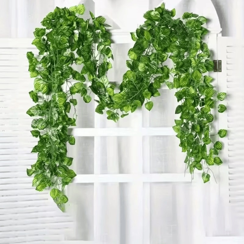 10PCS Artificial Ivy Leaf Garland Hanging Greenery Vines For Home Event Decor 8