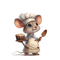Cute Chef Mouse Wall Sticker Cartoon SelfAdhesive Corner Decor For Home 4