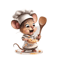Cute Chef Mouse Wall Sticker Cartoon SelfAdhesive Corner Decor For Home 6