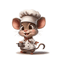 Cute Chef Mouse Wall Sticker Cartoon SelfAdhesive Corner Decor For Home 7