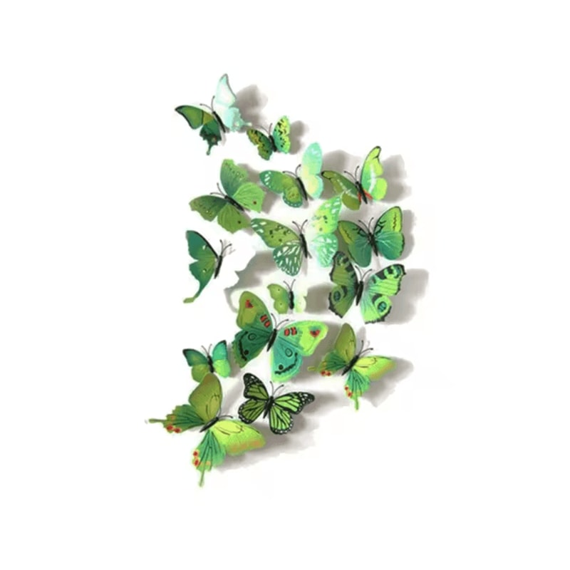 12PCS 3D Magnetic Butterfly Stickers Colorful PVC Wall Fridge Decor Set 7