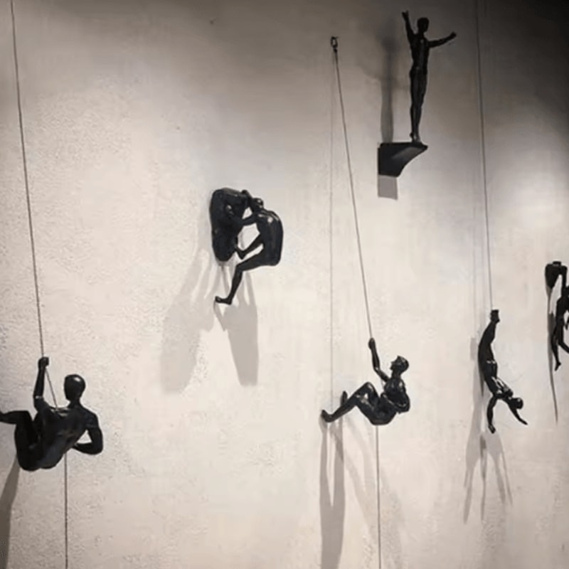 Modern Climbing Man Wall Sculpture Creative Resin 3D Wall Art Decor 0