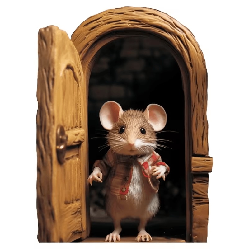 Whimsical 3D Mouse Hole Wall Decal Cute Cartoon Peeking Mouse Sticker Decor 5
