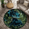 Cartoon Jungle Baby Dragon Round Rug Soft Flannel NonSlip Floor Mat Decor 0