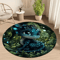 Cartoon Jungle Baby Dragon Round Rug Soft Flannel NonSlip Floor Mat Decor 2