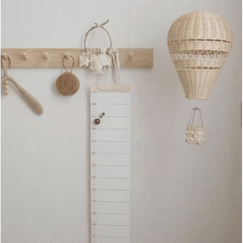 Handwoven Rattan Hot Air Balloon Wall Hanging Boho Nursery Decor Baby Photo Prop 3