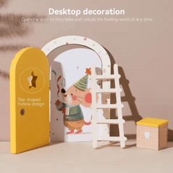 mini fairy elf door wall decor – wooden dollhouse magic door ornament
