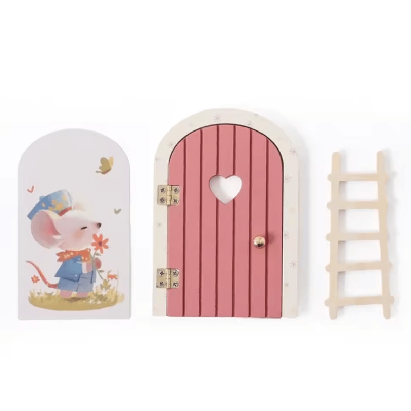 Mini Fairy Elf Door Wall Decor Wooden Dollhouse Magic Door Ornament 7