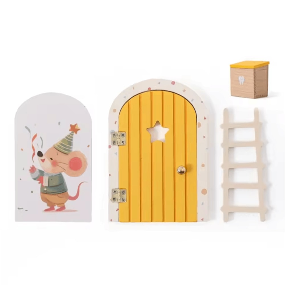 Mini Fairy Elf Door Wall Decor Wooden Dollhouse Magic Door Ornament 8