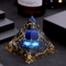 Lapis Lazuli Crystal Sphere Pyramid Set Elegant Blue Geometric Home Decor 1