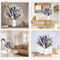 70 Stem Blue Bunny Tail Pampas Grass Bouquet Fluffy Artificial Dried Flower Decor 3