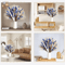 70 Stem Blue Bunny Tail Pampas Grass Bouquet Fluffy Artificial Dried Flower Decor 3