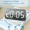 LED Mirror Digital Alarm Clock Large Display Adjustable Brightness Desk Wall Clock 1