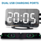 LED Mirror Digital Alarm Clock Large Display Adjustable Brightness Desk Wall Clock 2