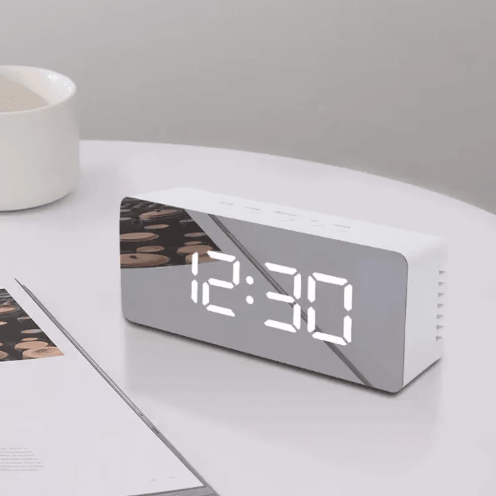 LED Digital Alarm Clock With Temperature Adjustable Brightness Desktop Clock For Bedroom Office 1