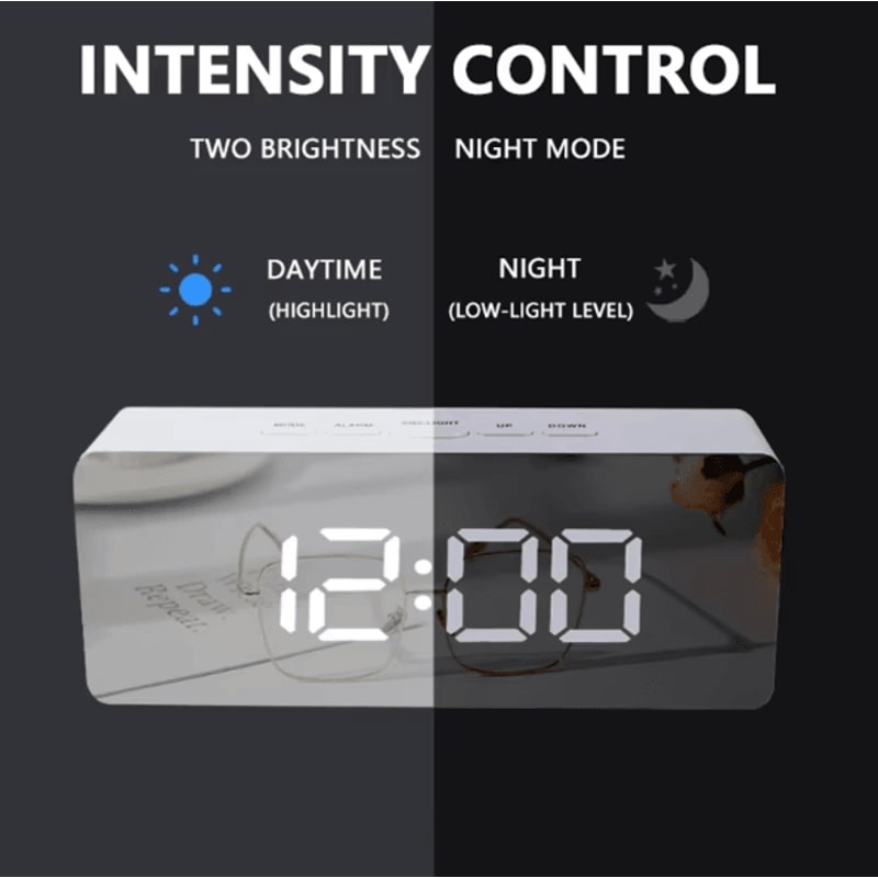 LED Digital Alarm Clock With Temperature Adjustable Brightness Desktop Clock For Bedroom Office 3