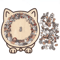 135Piece Cat Shaped Wooden Jigsaw Puzzle Unique Irregular Pieces Gift For Cat Lovers 2
