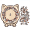 135Piece Cat Shaped Wooden Jigsaw Puzzle Unique Irregular Pieces Gift For Cat Lovers 2