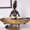 African Girl Holding Tray Sculpture Resin Decorative Storage Figurine For Home Office 0
