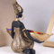 African Girl Holding Tray Sculpture Resin Decorative Storage Figurine For Home Office 1