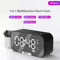 Bluetooth Speaker Alarm Clock With LED Mirror Display Dual Alarm FM Radio Phone Holder 0