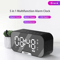 Bluetooth Speaker Alarm Clock With LED Mirror Display Dual Alarm FM Radio Phone Holder 0