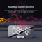 Bluetooth Speaker Alarm Clock With LED Mirror Display Dual Alarm FM Radio Phone Holder 2