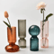 Nordic Striped Color Glass Vase Retro Hydroponic Flower Display For Home Office 0