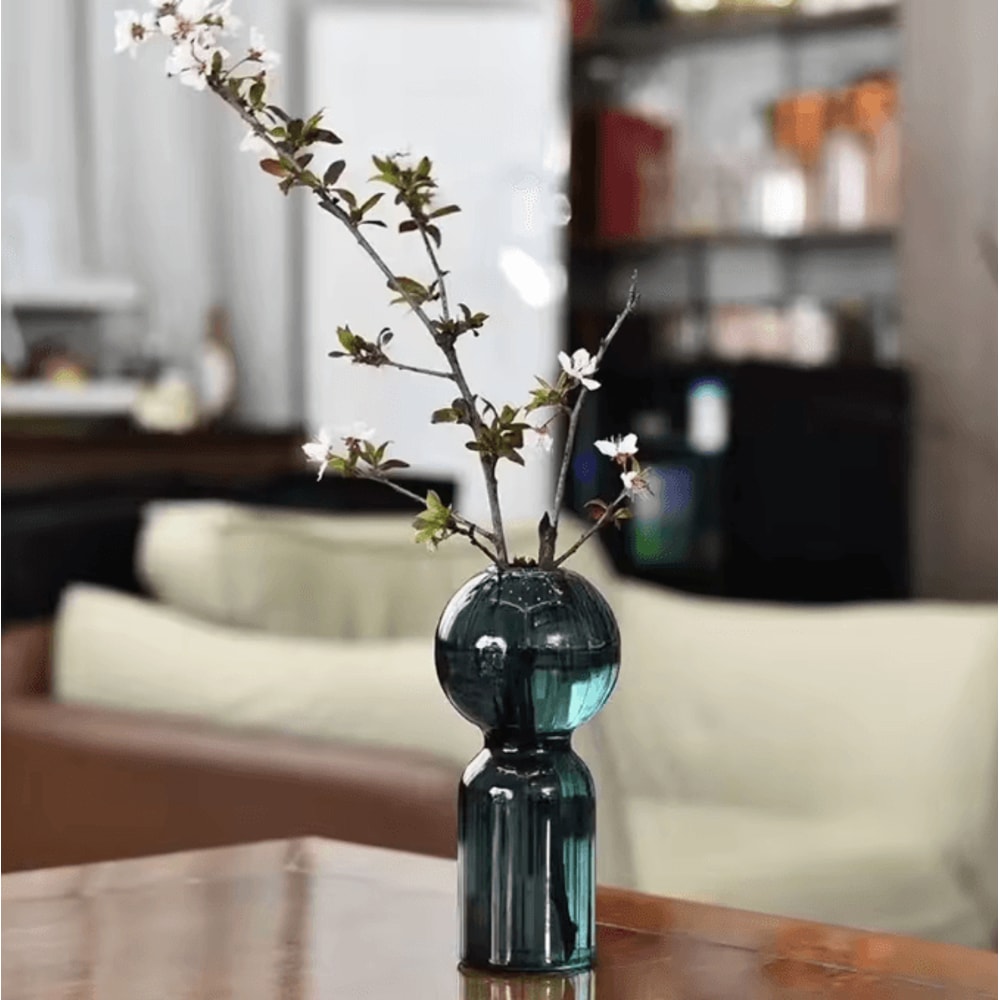 Nordic Striped Color Glass Vase Retro Hydroponic Flower Display For Home Office 3
