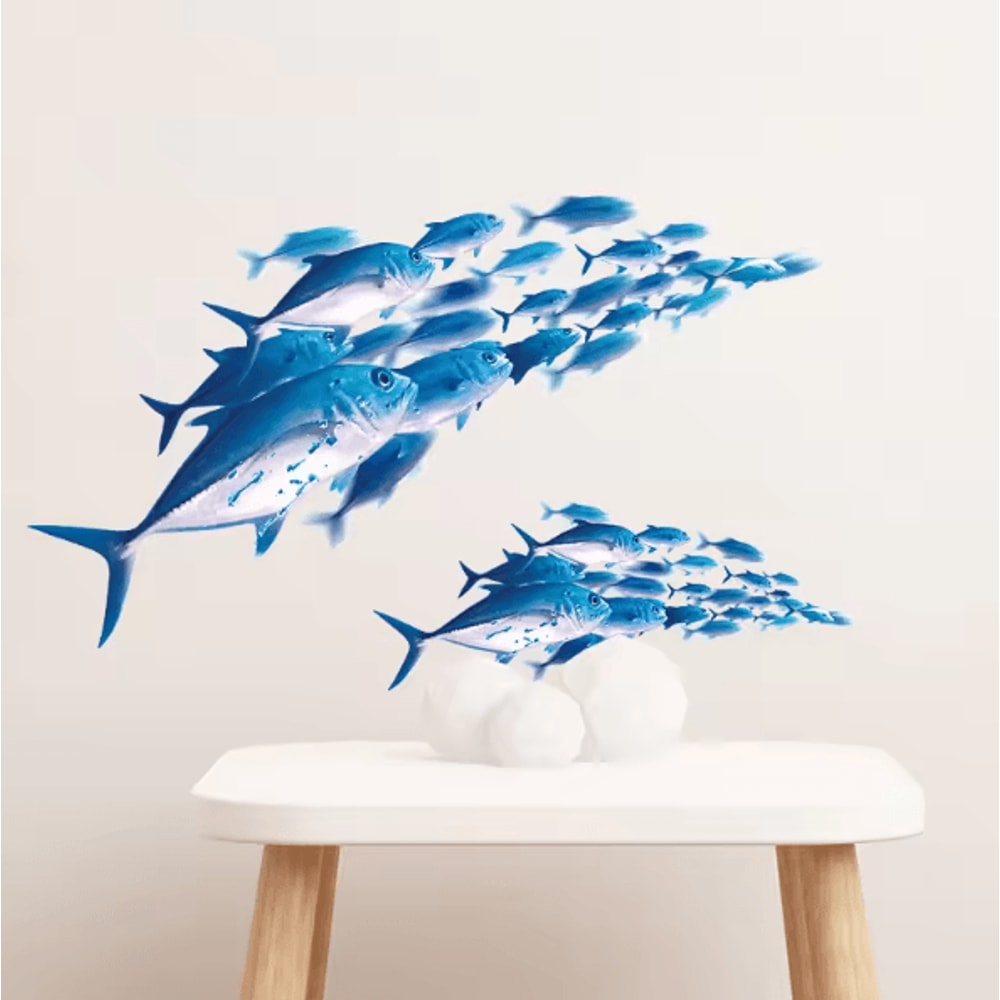 3D Underwater Fish Wall Stickers Colorful Removable Ocean Decals For Kids Room Decor 1