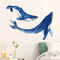 Watercolor Whale Wall Stickers Removable Marine Animal Decals For Bedroom Living Room Decor 0