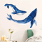 Watercolor Whale Wall Stickers Removable Marine Animal Decals For Bedroom Living Room Decor 0