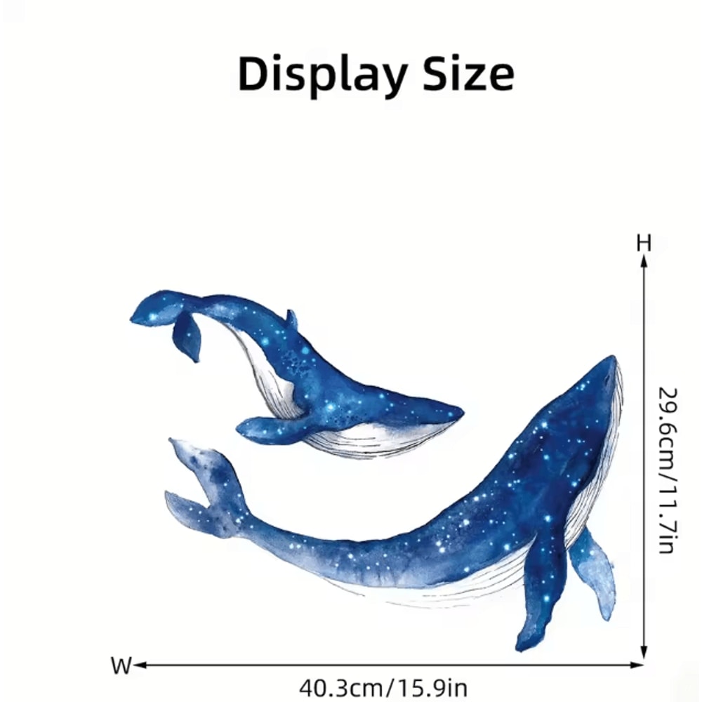 Watercolor Whale Wall Stickers Removable Marine Animal Decals For Bedroom Living Room Decor 4