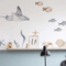 Watercolor Shark Wall Decals 3D Ocean Animal Stickers For Kids Room Nursery Decor 1