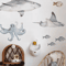Watercolor Shark Wall Decals 3D Ocean Animal Stickers For Kids Room Nursery Decor 2