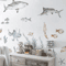 Watercolor Shark Wall Decals 3D Ocean Animal Stickers For Kids Room Nursery Decor 3