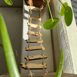 mini wooden fairy bridge rope ladder – whimsical garden decor for mini landscapes & photography