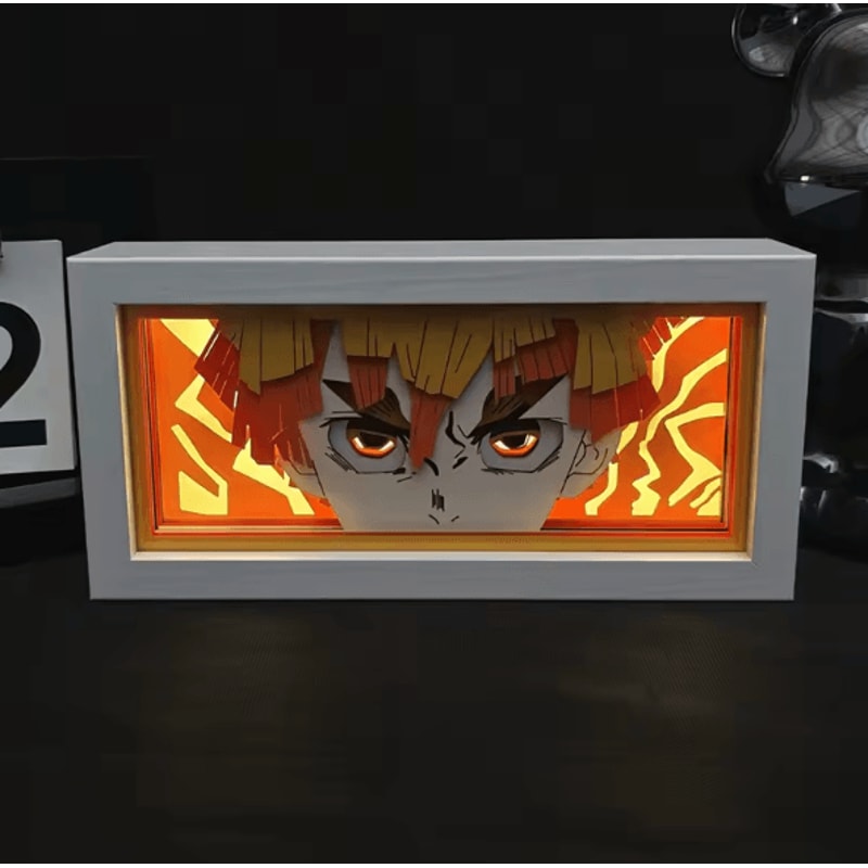 Demon Slayer Tanjiro LED Light Box 3D Anime Night Lamp For Bedroom Desk Decor 1