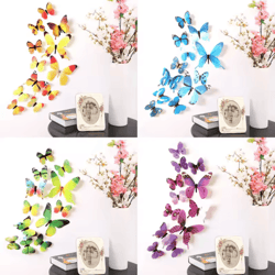 3d butterfly wall stickers set – colorful pvc removable decals for room & party decor