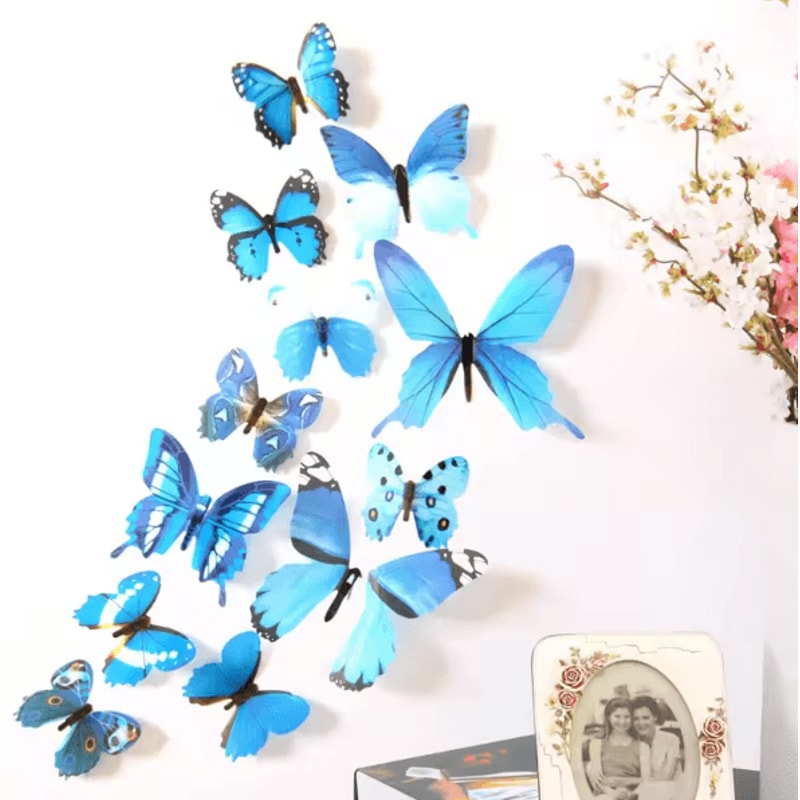 3D Butterfly Wall Stickers Set Colorful PVC Removable Decals For Room Party Decor 2
