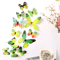 3D Butterfly Wall Stickers Set Colorful PVC Removable Decals For Room Party Decor 3