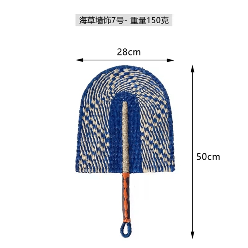 Nordic Seaweed Woven Wall Fan Decor Handcrafted Boho Rattan Hanging For Home 9
