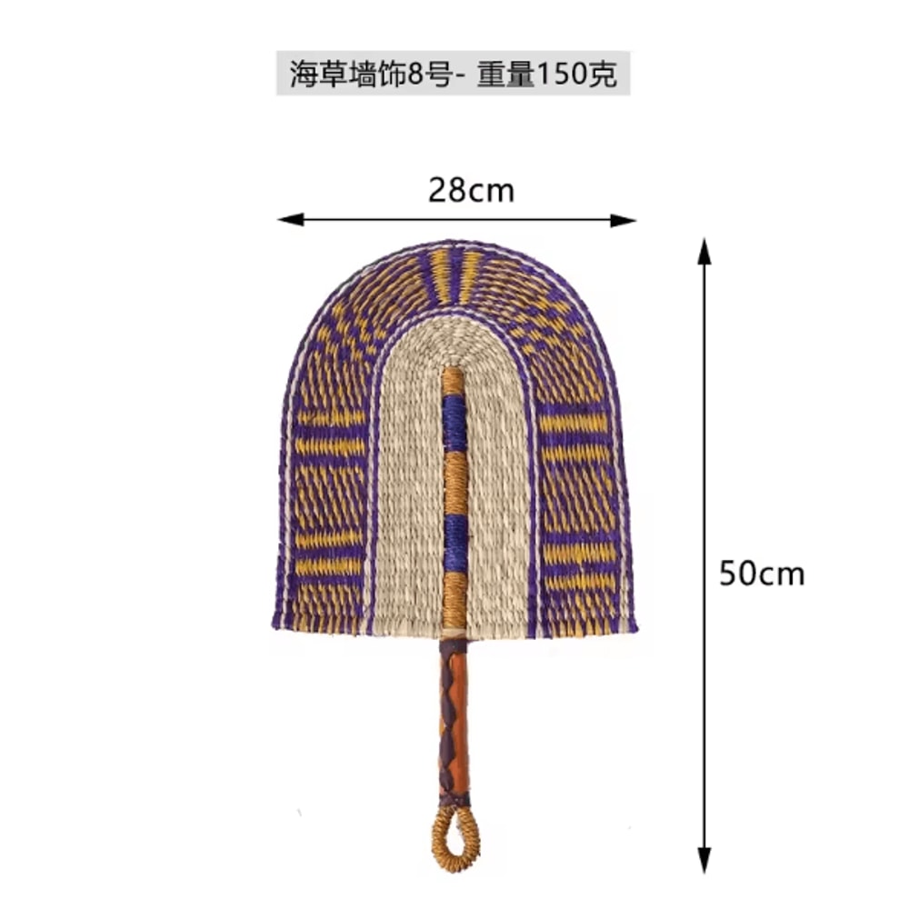 Nordic Seaweed Woven Wall Fan Decor Handcrafted Boho Rattan Hanging For Home 10