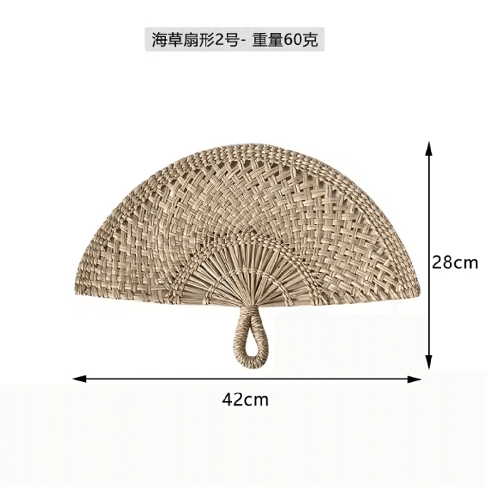 Nordic Seaweed Woven Wall Fan Decor Handcrafted Boho Rattan Hanging For Home 14