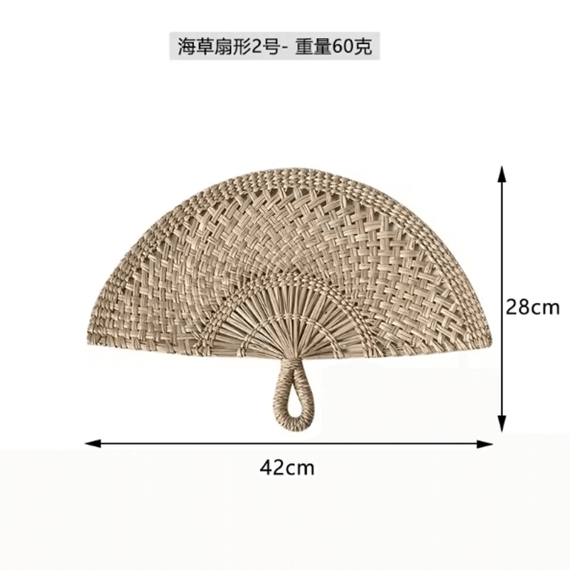 Nordic Seaweed Woven Wall Fan Decor Handcrafted Boho Rattan Hanging For Home 14