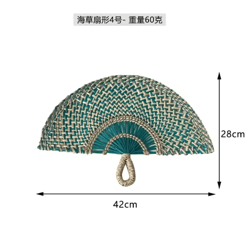 Nordic Seaweed Woven Wall Fan Decor Handcrafted Boho Rattan Hanging For Home 19