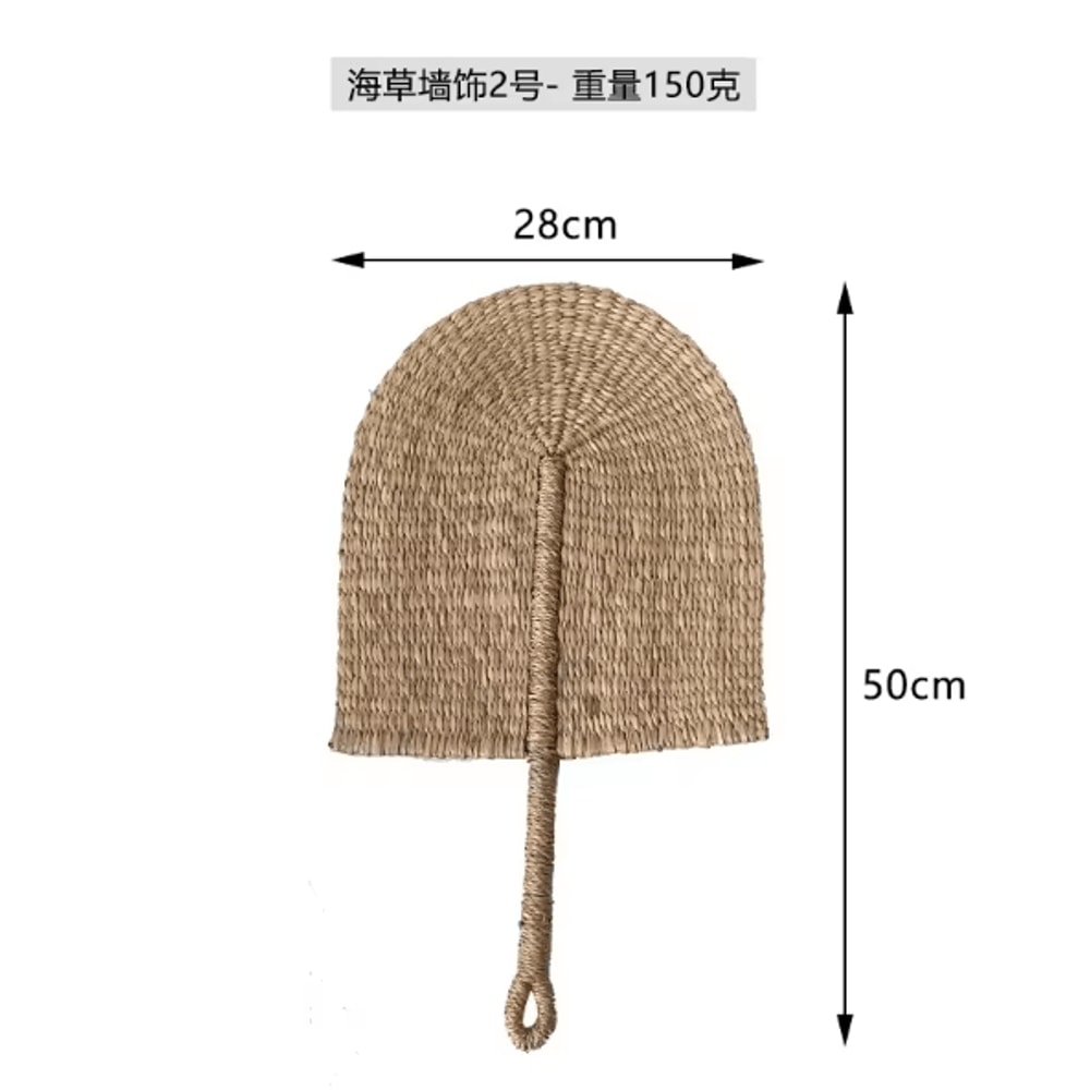 Nordic Seaweed Woven Wall Fan Decor Handcrafted Boho Rattan Hanging For Home 4